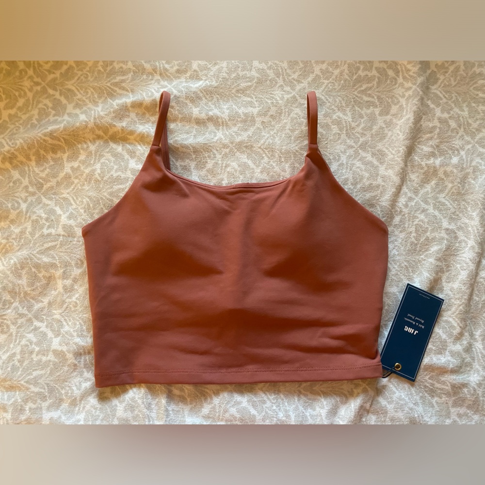 J.ING - Women size M - Cropped Cami Top With Bra - orange pink